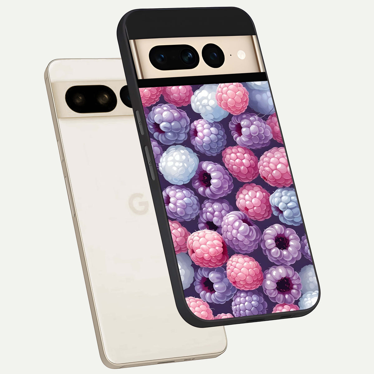  Berry Candy Pop phone case For Google Pixel 7 Pro showing premium glass back cover with detailed artwork