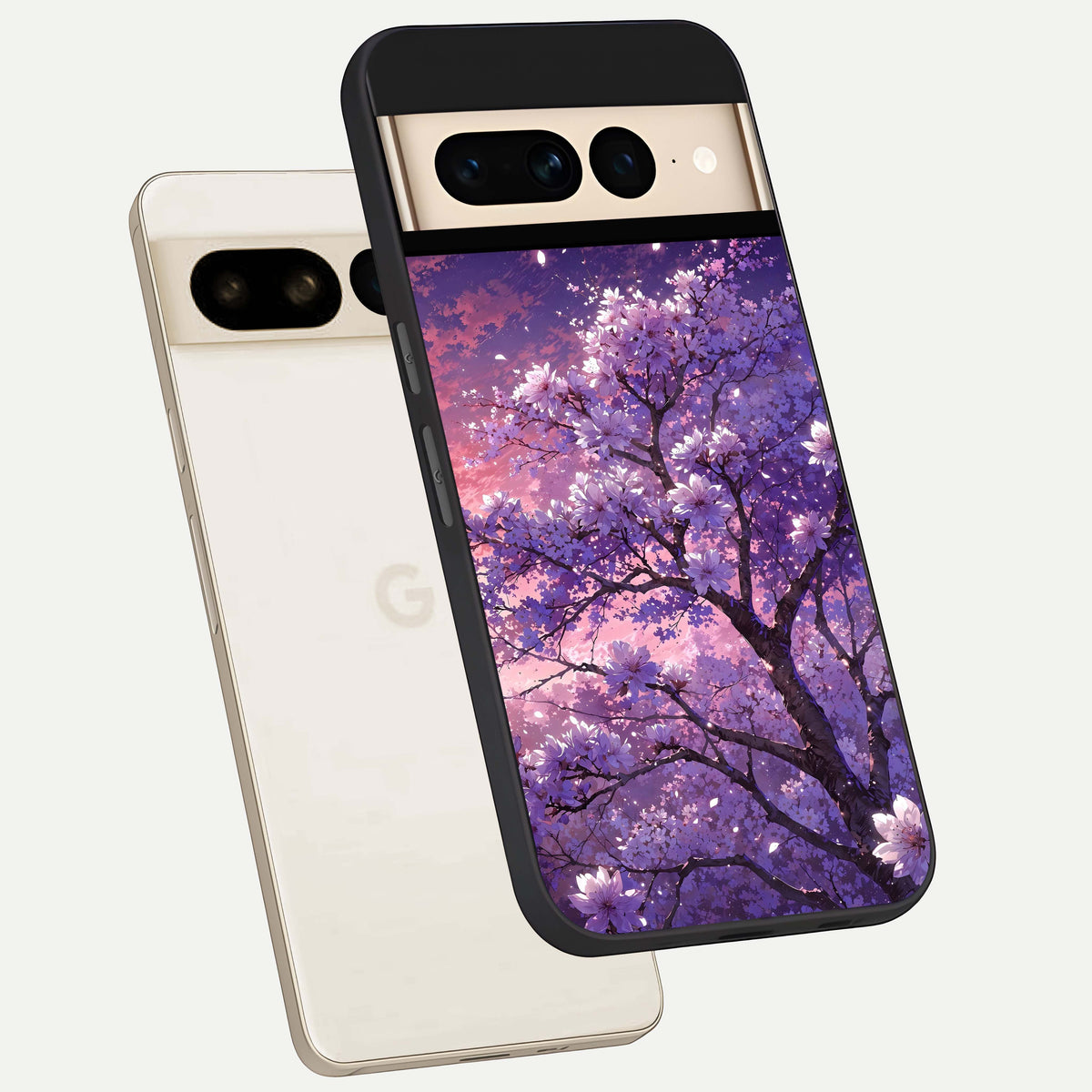  Blossom Tree phone case For Google Pixel 7 Pro showing premium glass back cover with detailed artwork