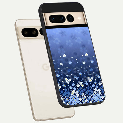  Blue Starry phone case For Google Pixel 7 Pro showing premium glass back cover with detailed artwork