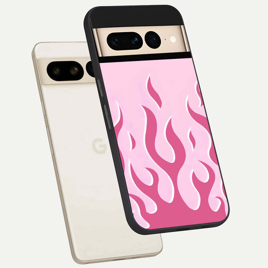  Blush Flame Energy phone case For Google Pixel 7 Pro showing premium glass back cover with detailed artwork