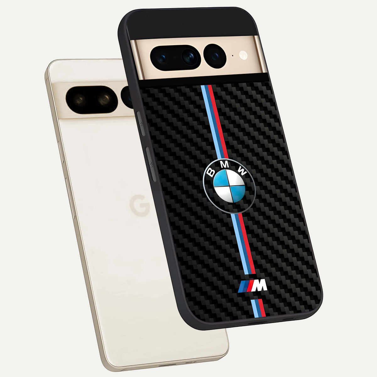  BMW Pattern phone case For Google Pixel 7 Pro showing premium glass back cover with detailed artwork