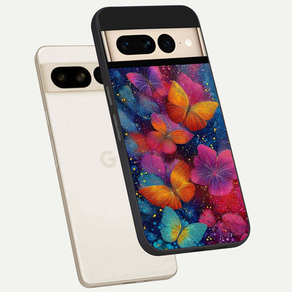  Butterfly Dream Mist phone case For Google Pixel 7 Pro showing premium glass back cover with detailed artwork