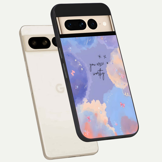 Celestial Cloud Magic phone case For Google Pixel 7 Pro showing premium glass back cover with detailed artwork
