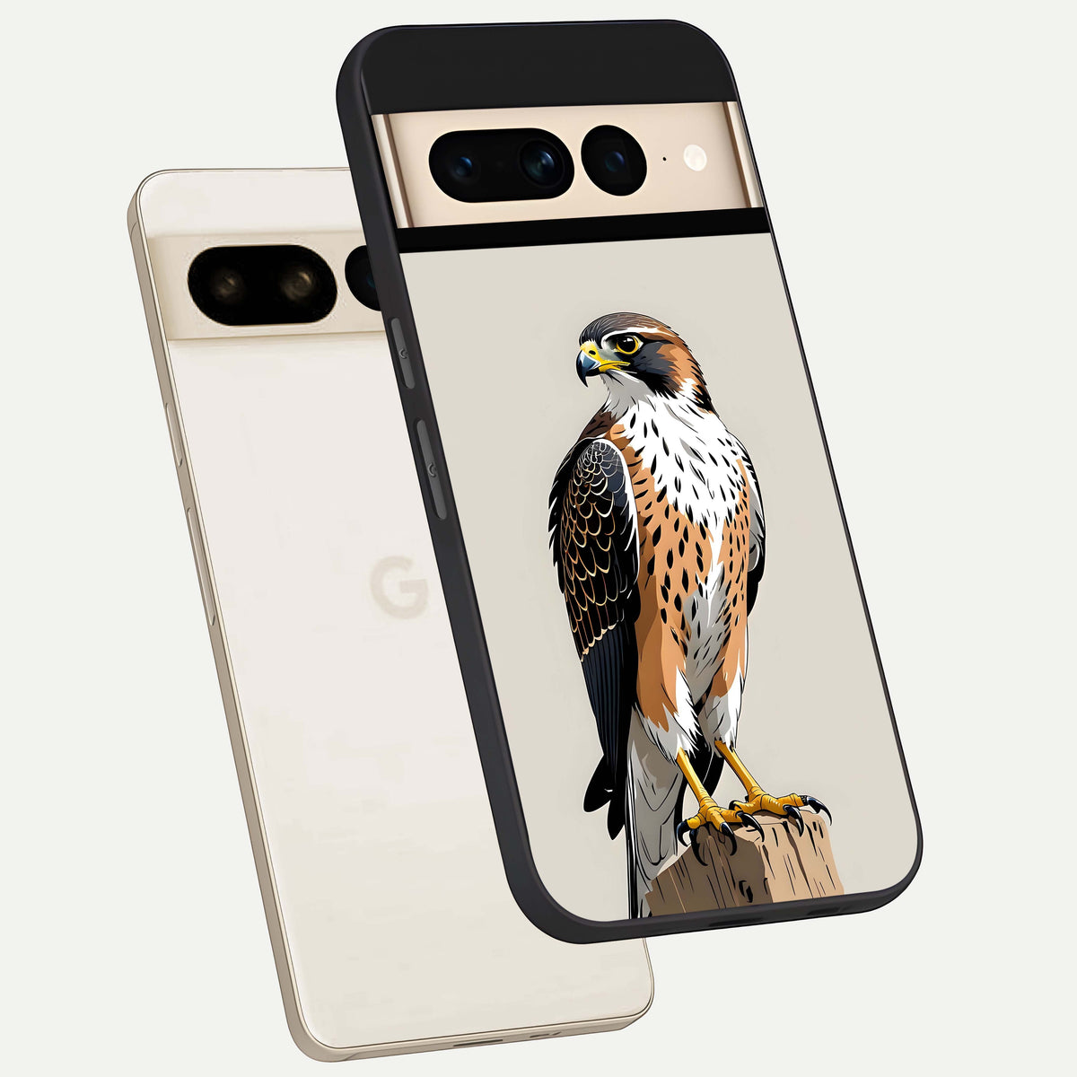  Clever Eagle phone case For Google Pixel 7 Pro showing premium glass back cover with detailed artwork