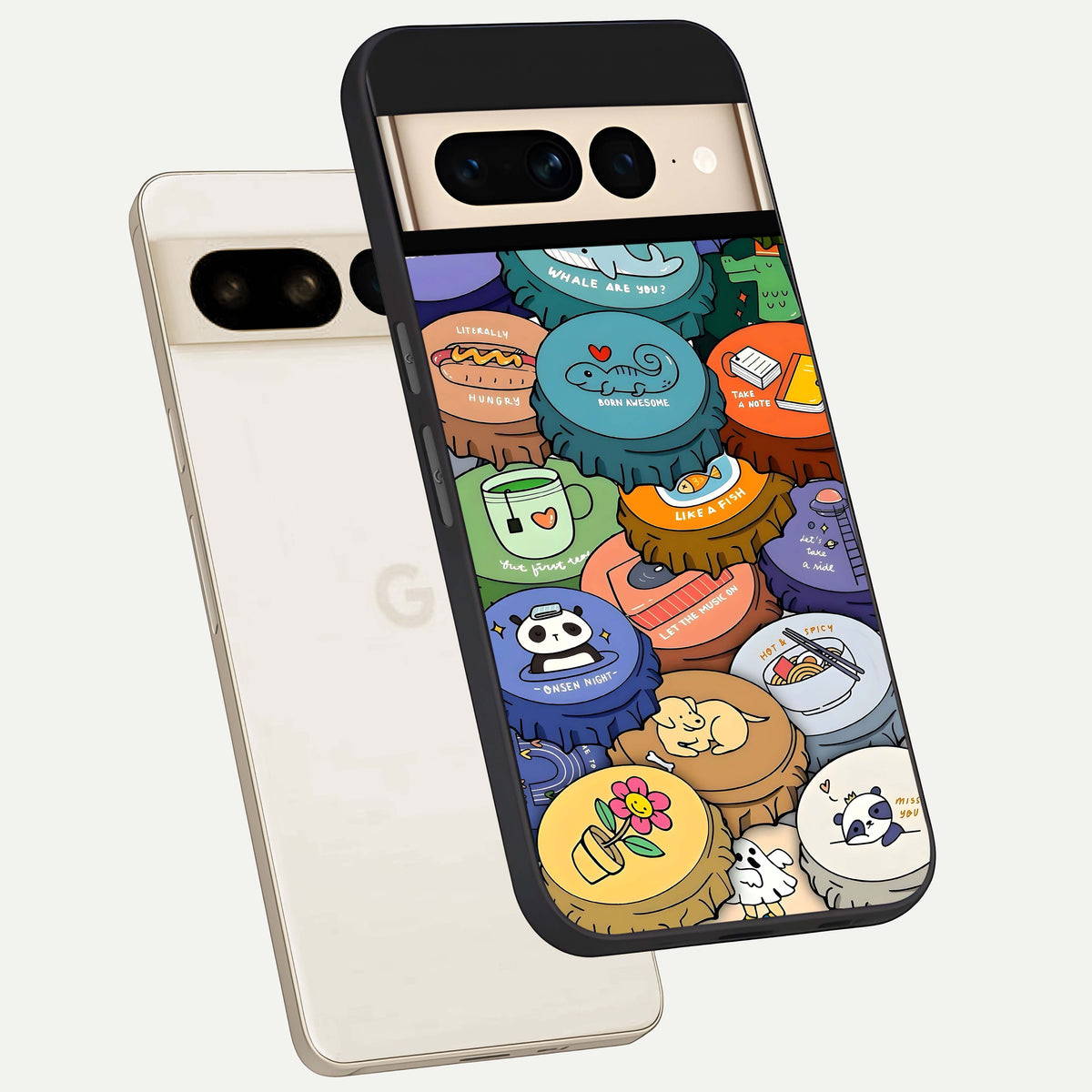  Coins Patterns phone case For Google Pixel 7 Pro showing premium glass back cover with detailed artwork