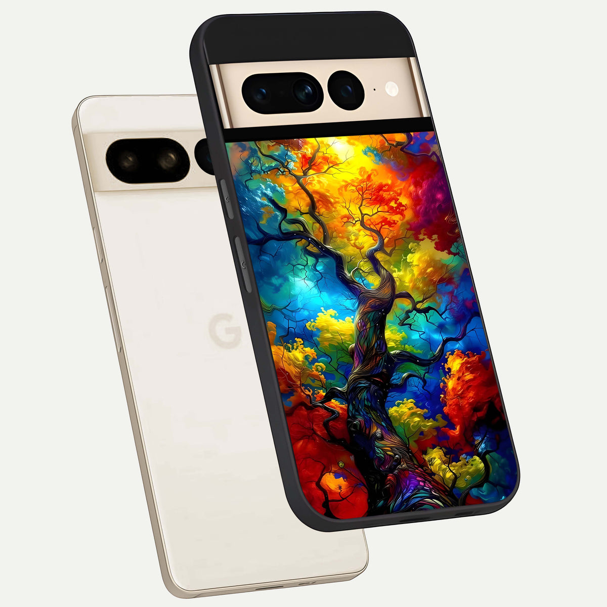  Colorful Soda Bottles phone case For Google Pixel 7 Pro showing premium glass back cover with detailed artwork