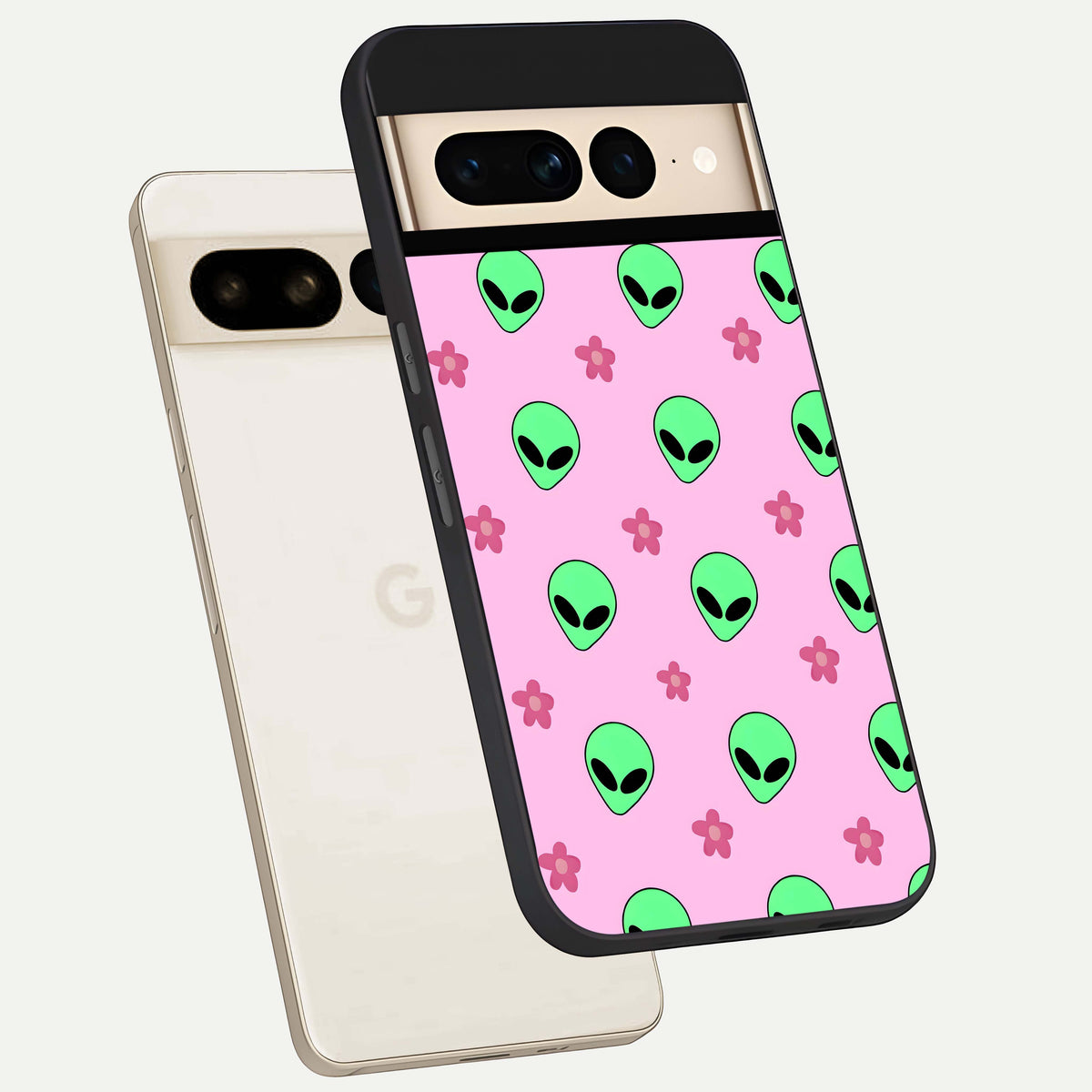  Cosmic Cute Crush phone case For Google Pixel 7 Pro showing premium glass back cover with detailed artwork