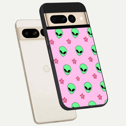  Cosmic Cute Crush phone case For Google Pixel 7 Pro showing premium glass back cover with detailed artwork