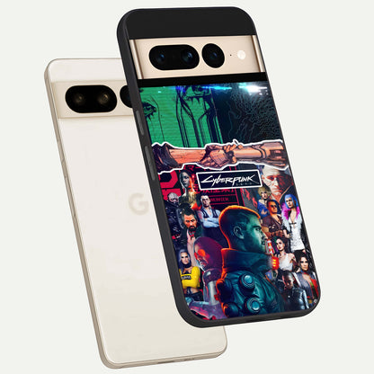  CYBERPUNK Legacy phone case For Google Pixel 7 Pro showing premium glass back cover with detailed artwork