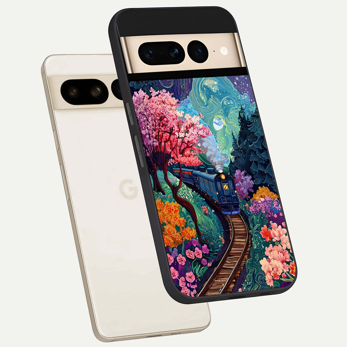  Digital Art phone case For Google Pixel 7 Pro showing premium glass back cover with detailed artwork