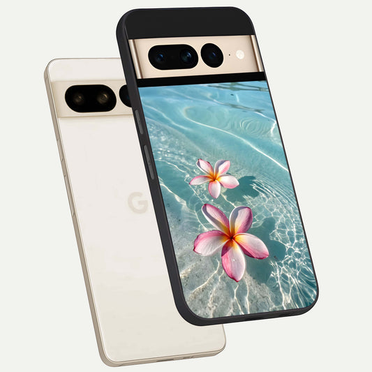 Floating Bloom Bliss phone case For Google Pixel 7 Pro showing premium glass back cover with detailed artwork