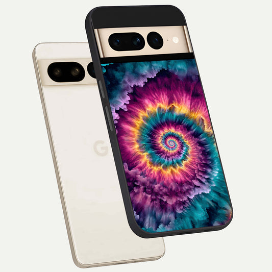  Galactic Spiral Burst phone case For Google Pixel 7 Pro showing premium glass back cover with detailed artwork