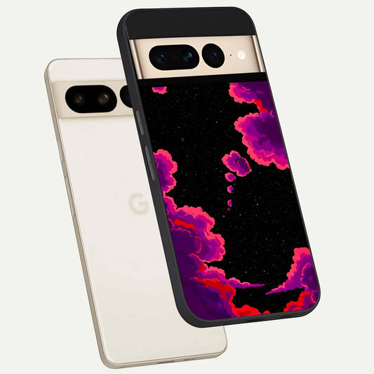  Galaxy Dream Frame phone case For Google Pixel 7 Pro showing premium glass back cover with detailed artwork