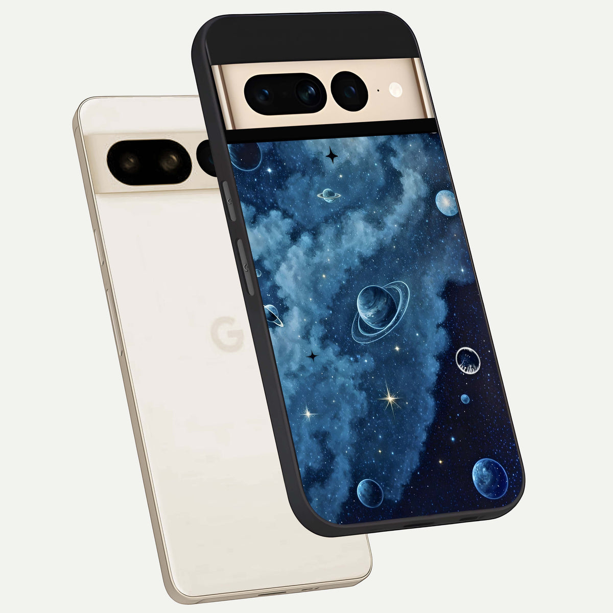  Galaxy Dream Space phone case For Google Pixel 7 Pro showing premium glass back cover with detailed artwork