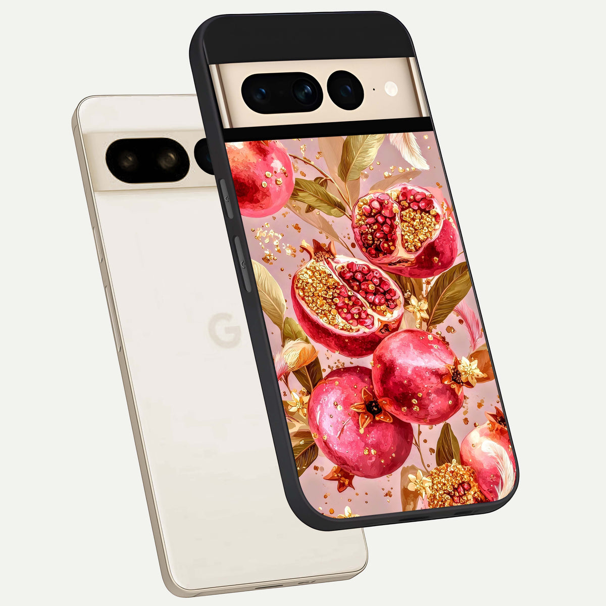  Golden Bloom Glow phone case For Google Pixel 7 Pro showing premium glass back cover with detailed artwork
