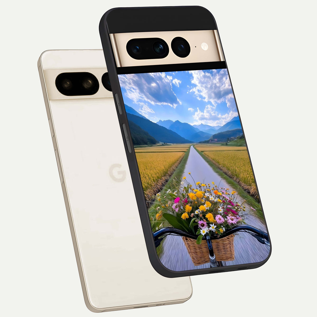  Golden Field Journey phone case For Google Pixel 7 Pro showing premium glass back cover with detailed artwork