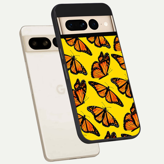  Golden Wing Flight phone case For Google Pixel 7 Pro showing premium glass back cover with detailed artwork