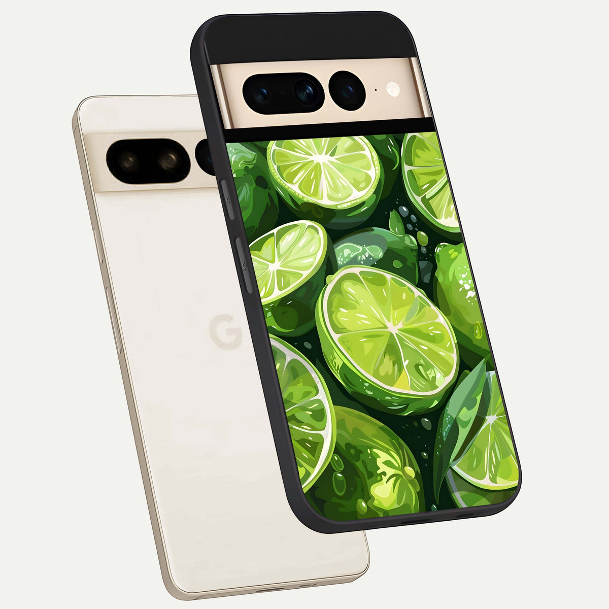  Green Kawasaki phone case For Google Pixel 7 Pro showing premium glass back cover with detailed artwork