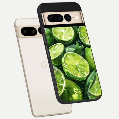  Green Kawasaki phone case For Google Pixel 7 Pro showing premium glass back cover with detailed artwork