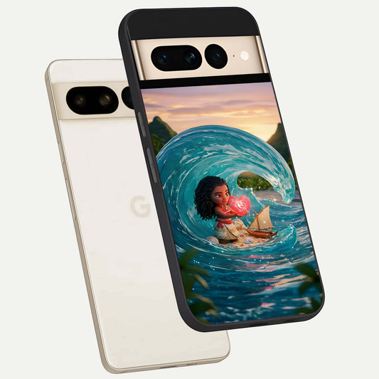  Heart of Ocean phone case For Google Pixel 7 Pro showing premium glass back cover with detailed artwork