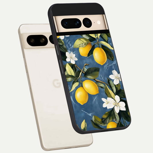  Lemon Dream Garden phone case For Google Pixel 7 Pro showing premium glass back cover with detailed artwork