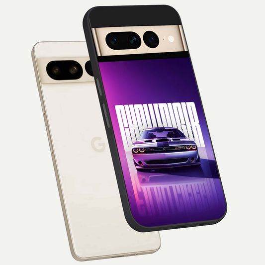  Midnight Muscle Ride phone case For Google Pixel 7 Pro showing premium glass back cover with detailed artwork