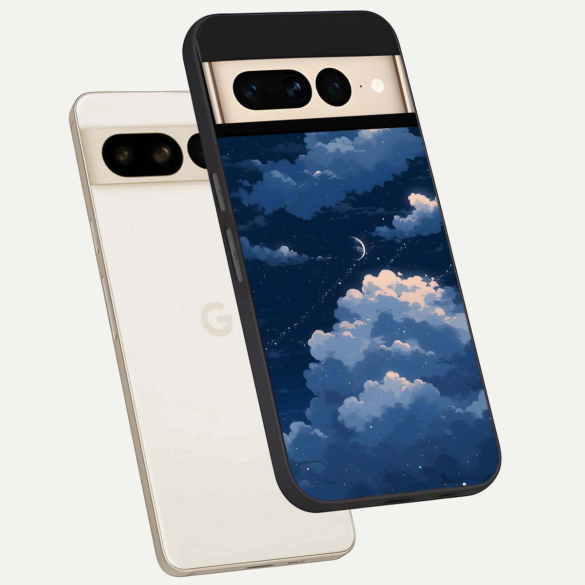  Moon Dream Haze phone case For Google Pixel 7 Pro showing premium glass back cover with detailed artwork