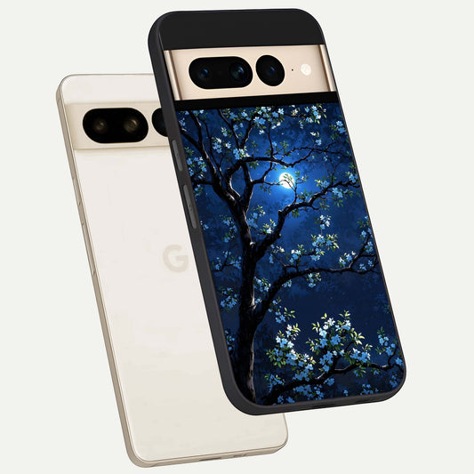  Mystic Floral Night phone case For Google Pixel 7 Pro showing premium glass back cover with detailed artwork