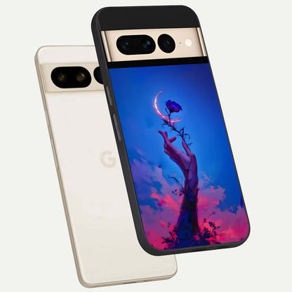  Mystic Hand phone case For Google Pixel 7 Pro showing premium glass back cover with detailed artwork