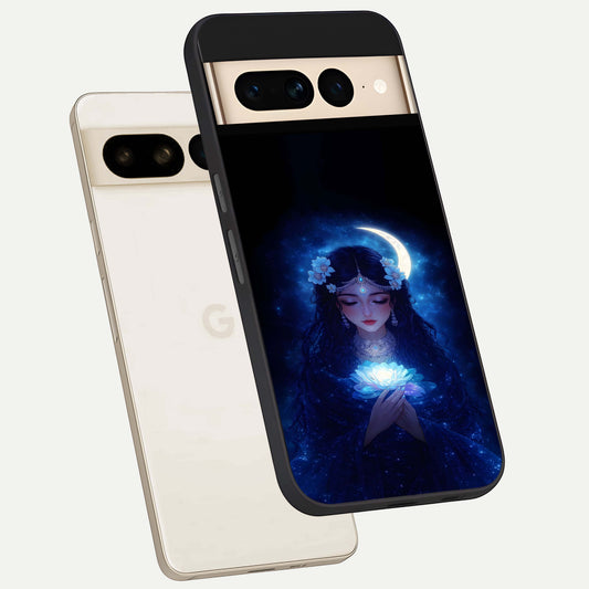  Mystic Moon Queen phone case For Google Pixel 7 Pro showing premium glass back cover with detailed artwork