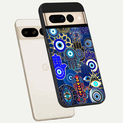  Mystic Palm Guard phone case For Google Pixel 7 Pro showing premium glass back cover with detailed artwork