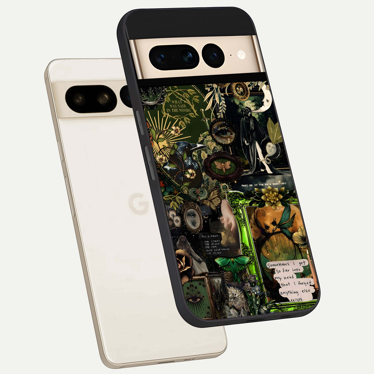  Mystic Woods Secret phone case For Google Pixel 7 Pro showing premium glass back cover with detailed artwork