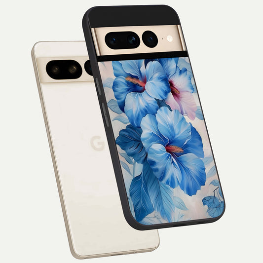  Ocean Hibiscus Grace phone case For Google Pixel 7 Pro showing premium glass back cover with detailed artwork