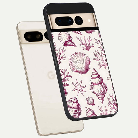  Pink Power Sparks phone case For Google Pixel 7 Pro showing premium glass back cover with detailed artwork