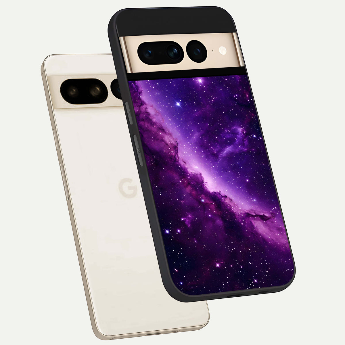  Purple Shade Sky phone case For Google Pixel 7 Pro showing premium glass back cover with detailed artwork
