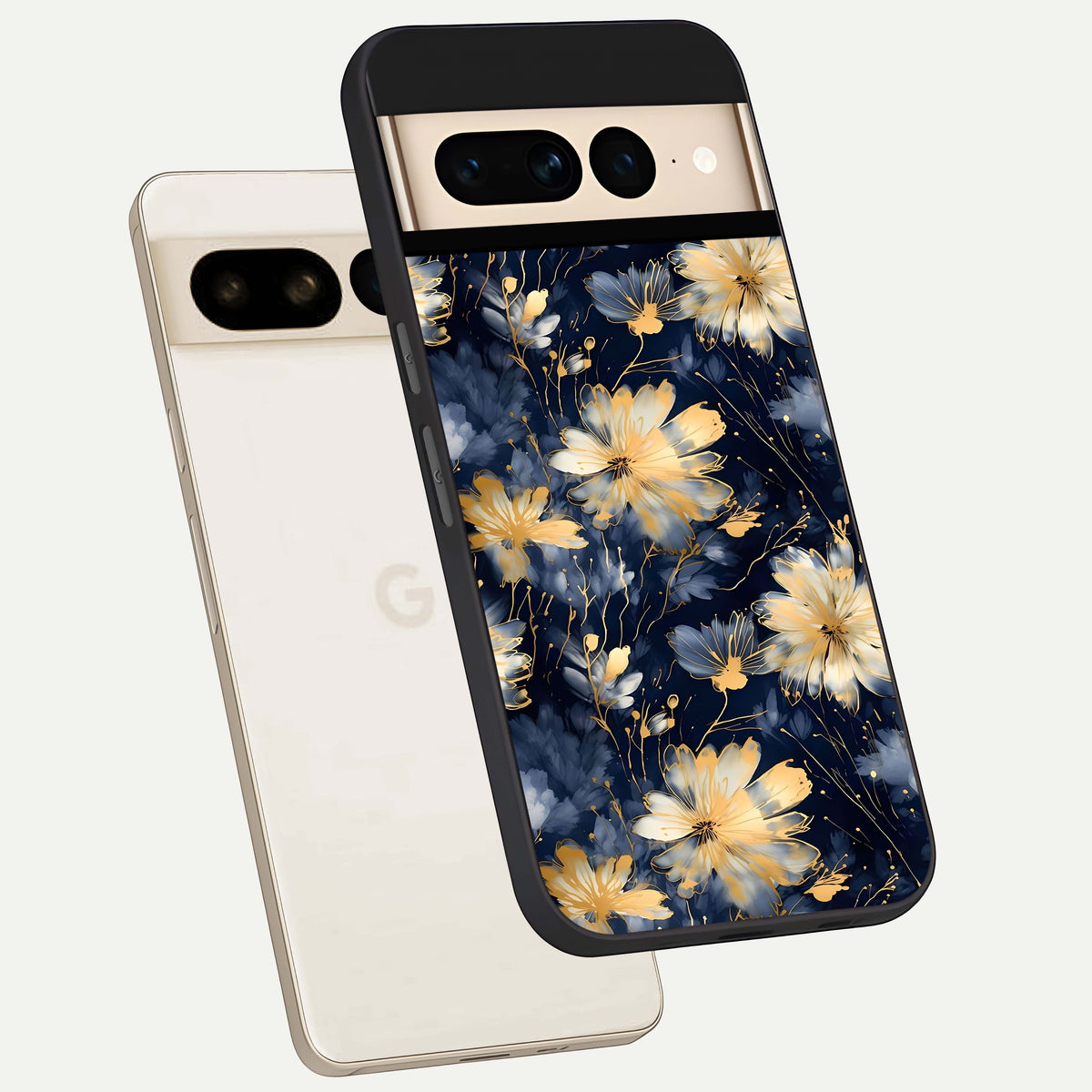  Royal Petal Dream phone case For Google Pixel 7 Pro showing premium glass back cover with detailed artwork