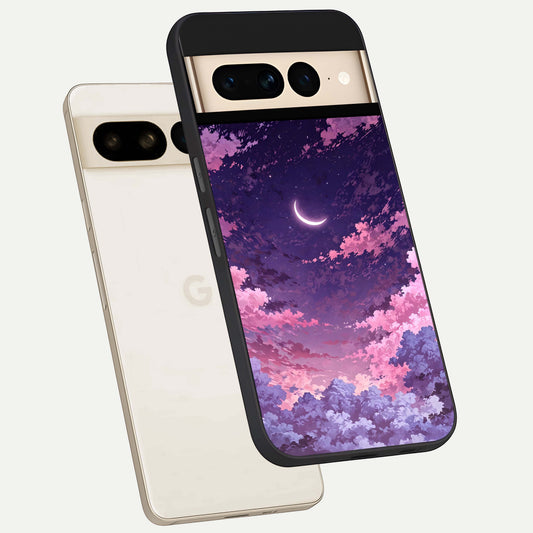  Sky Drift Clouds phone case For Google Pixel 7 Pro showing premium glass back cover with detailed artwork