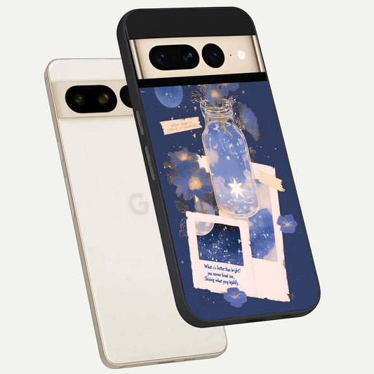  Starlit Cosmic Jar phone case For Google Pixel 7 Pro showing premium glass back cover with detailed artwork