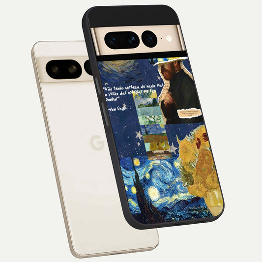  Starry Dream Vision phone case For Google Pixel 7 Pro showing premium glass back cover with detailed artwork