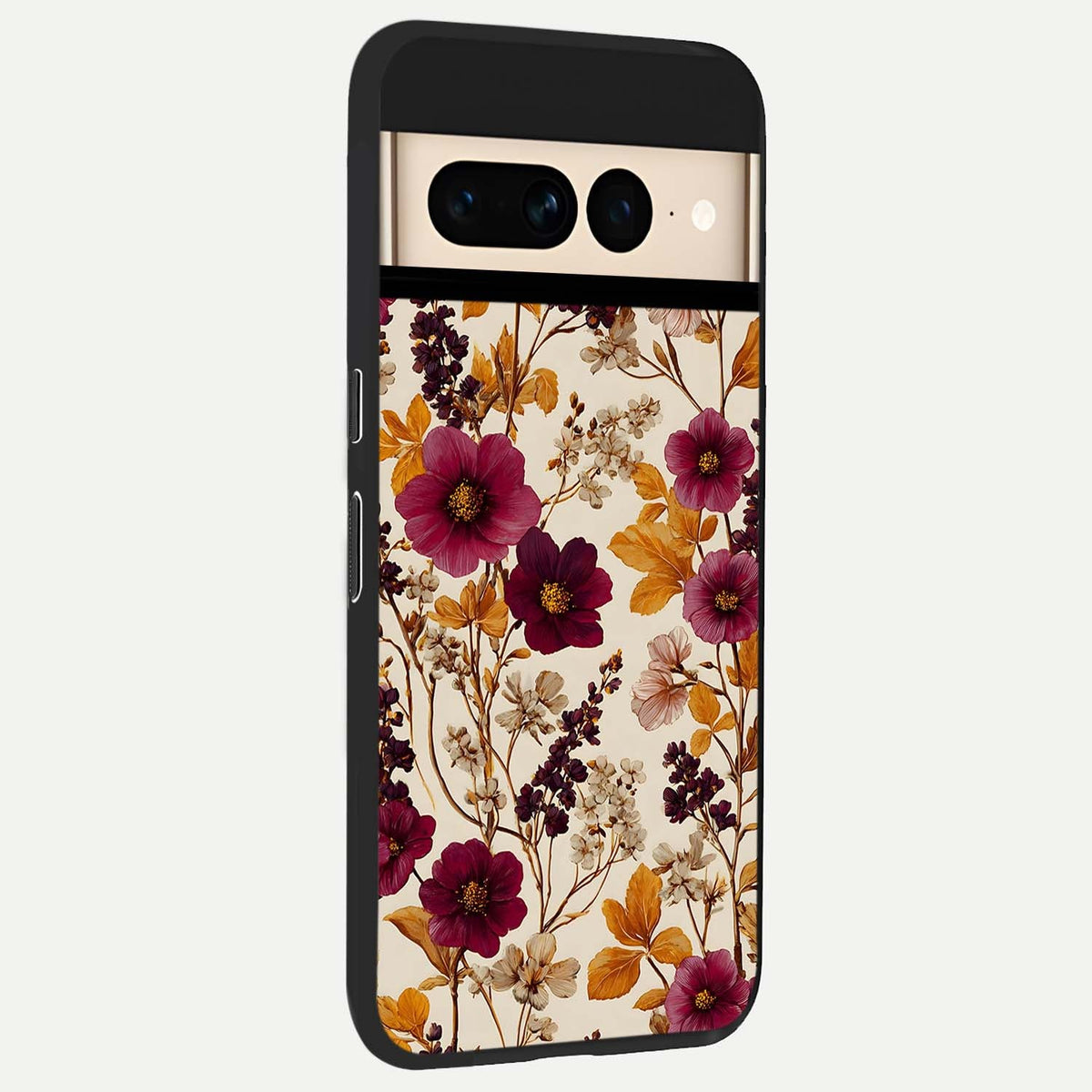  Autumn Wine Bloom back cover For Google Pixel 7 Pro slim fit glass case with vibrant aesthetic design