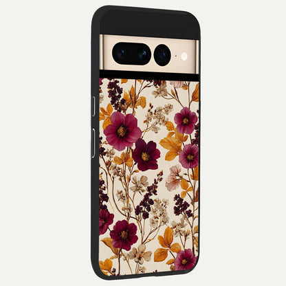  Autumn Wine Bloom back cover For Google Pixel 7 Pro slim fit glass case with vibrant aesthetic design