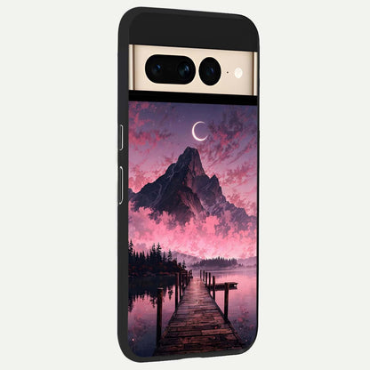  Beautiful Mountain View back cover For Google Pixel 7 Pro slim fit glass case with vibrant aesthetic design