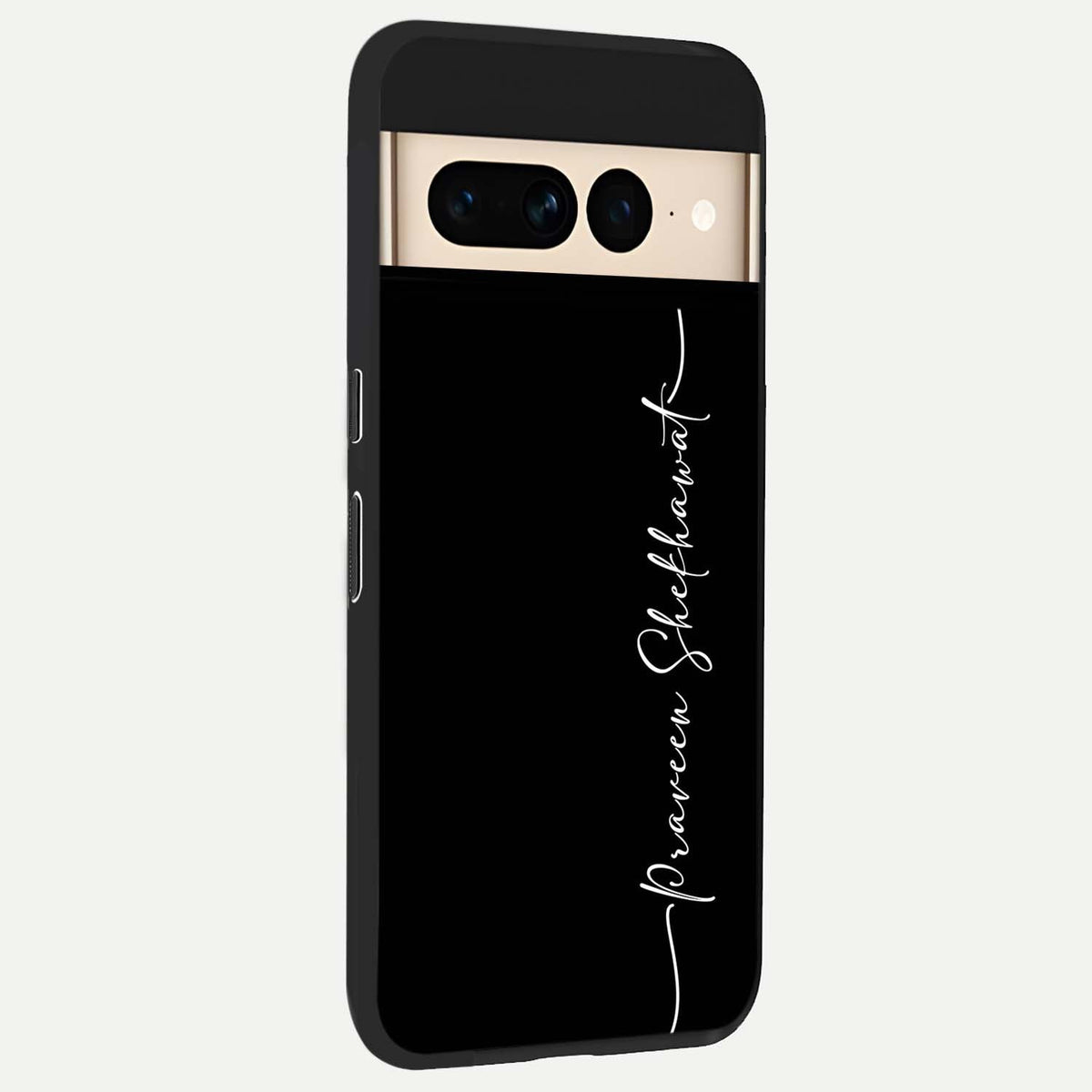  Black Tune Custom Name back cover For Google Pixel 7 Pro slim fit glass case with vibrant aesthetic design