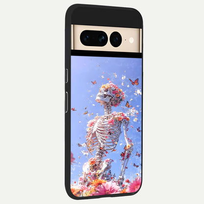 Bloom Beyond Bones back cover For Google Pixel 7 Pro slim fit glass case with vibrant aesthetic design