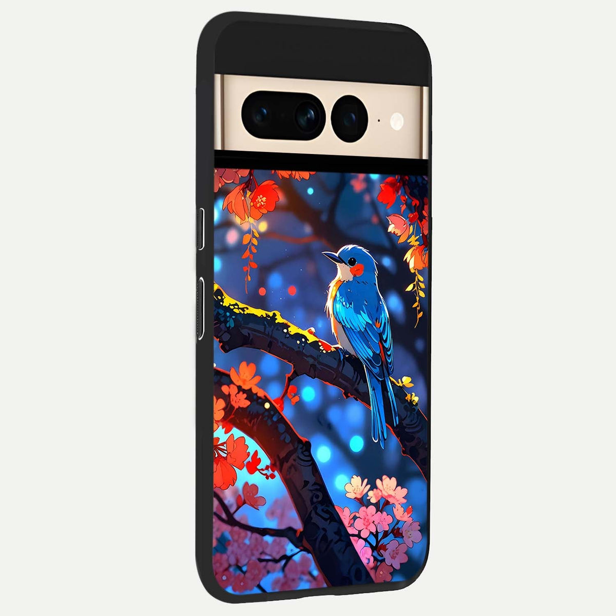  Blooming Water Drift back cover For Google Pixel 7 Pro slim fit glass case with vibrant aesthetic design