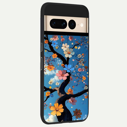  Blossom Dream Sky back cover For Google Pixel 7 Pro slim fit glass case with vibrant aesthetic design