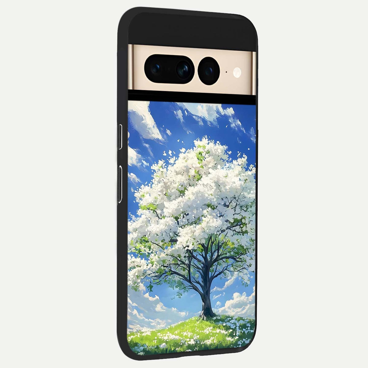  Blossom Sky Serenity back cover For Google Pixel 7 Pro slim fit glass case with vibrant aesthetic design