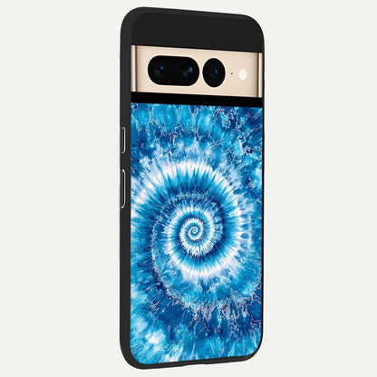  Blue Galaxy Wave back cover For Google Pixel 7 Pro slim fit glass case with vibrant aesthetic design