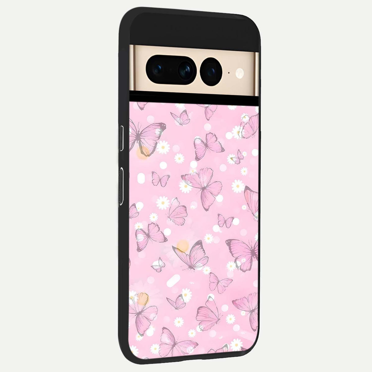  Blush Butterfly Garden back cover For Google Pixel 7 Pro slim fit glass case with vibrant aesthetic design