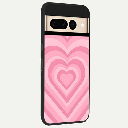  Blush Heart Waves back cover For Google Pixel 7 Pro slim fit glass case with vibrant aesthetic design